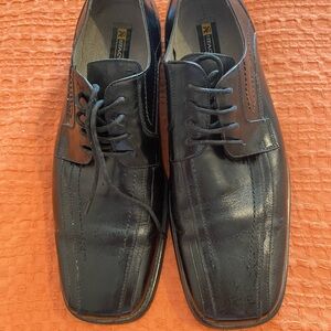 Stacy Adams Men's Black Lace-Up Leather Dress Shoes Size 12